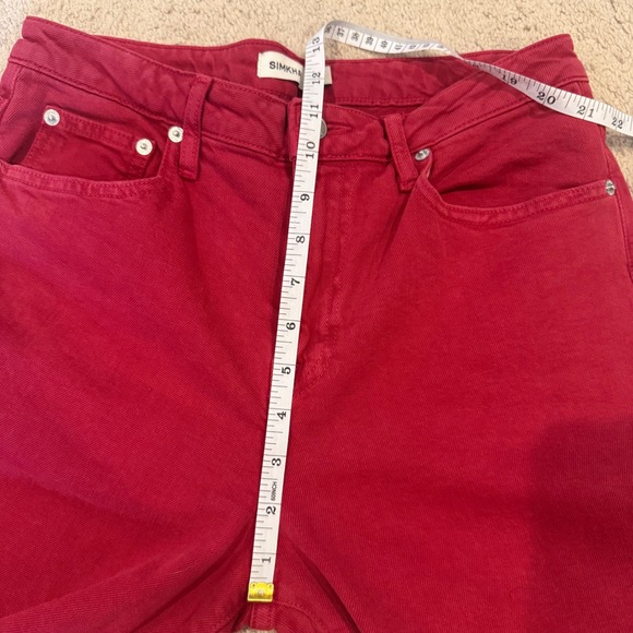 SIMKHAI Jude Straight Leg Jeans Cherry Women's Size 29 - Picture 11 of 13
